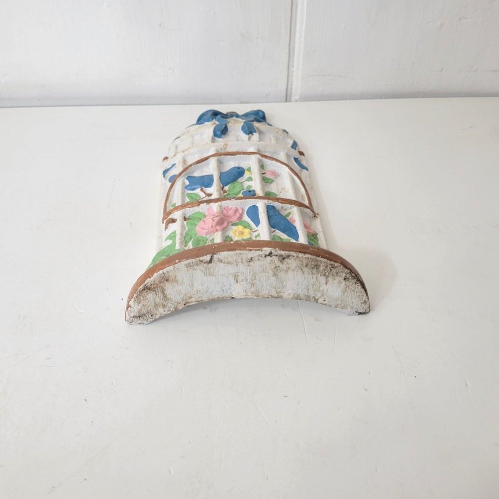 Cast Iron Birdcage and Bluebirds Doorstop - Picture 2 of 6